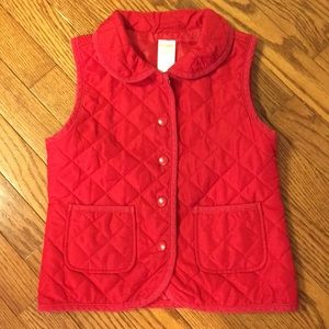 Red quilted vest w/snaps Gymboree size S (5-6)
